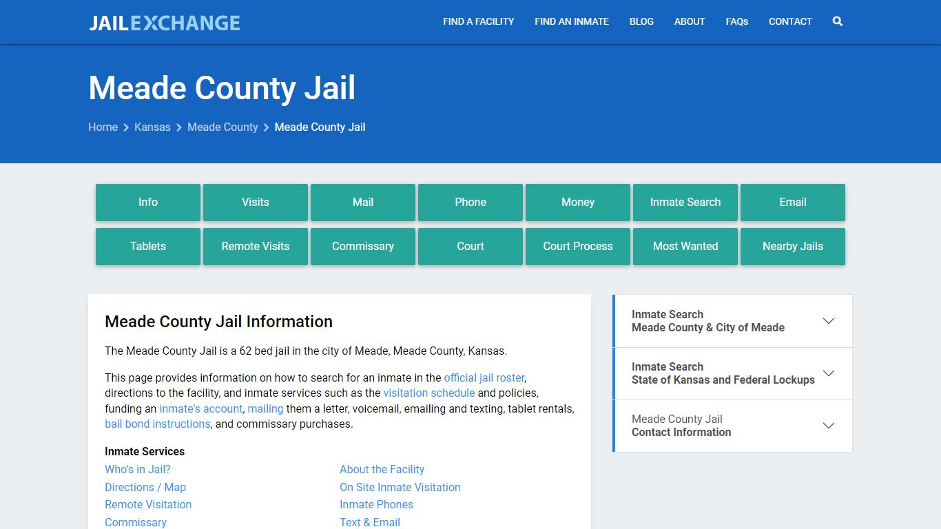 Meade County Jail, KS Inmate Search, Information